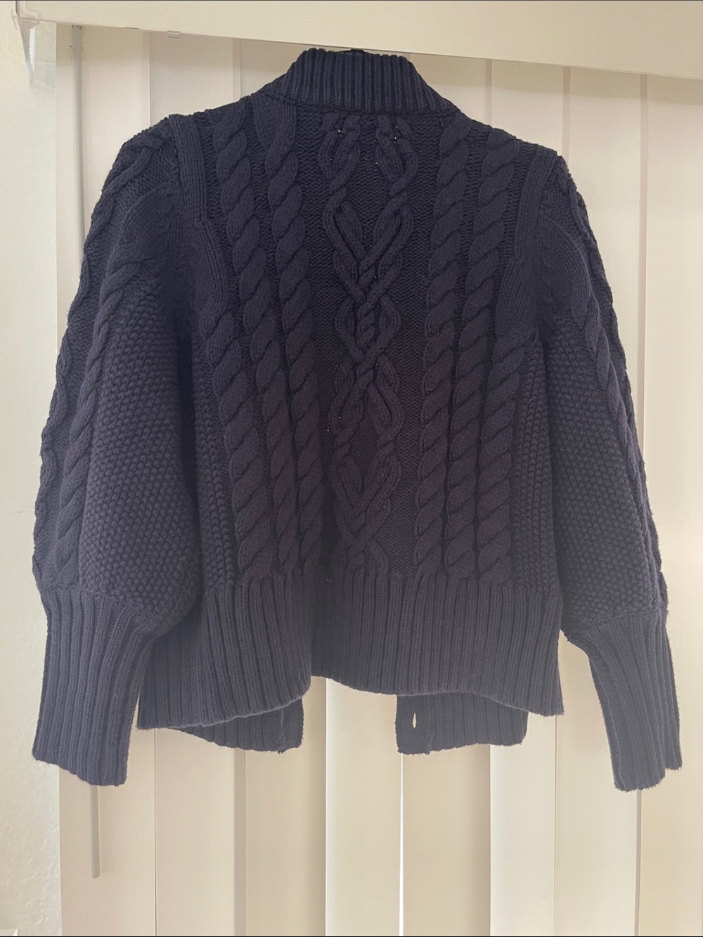 Tuckernuck Navy Cable-Knit Cardigan with Gold Buttons - Picture 5 of 8